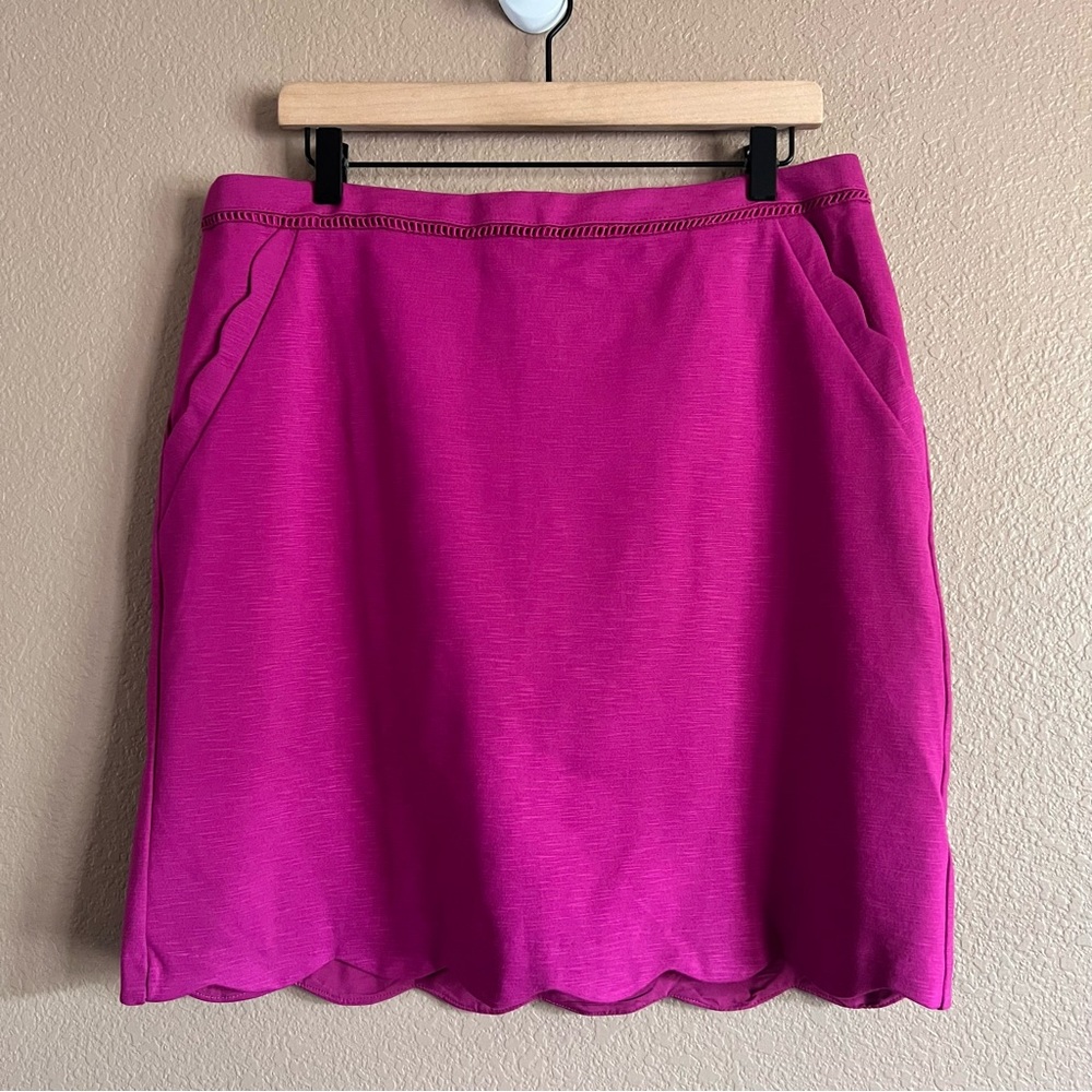 Skies Are Blue Pink Mini Skirt with Scallop Trim Size XL